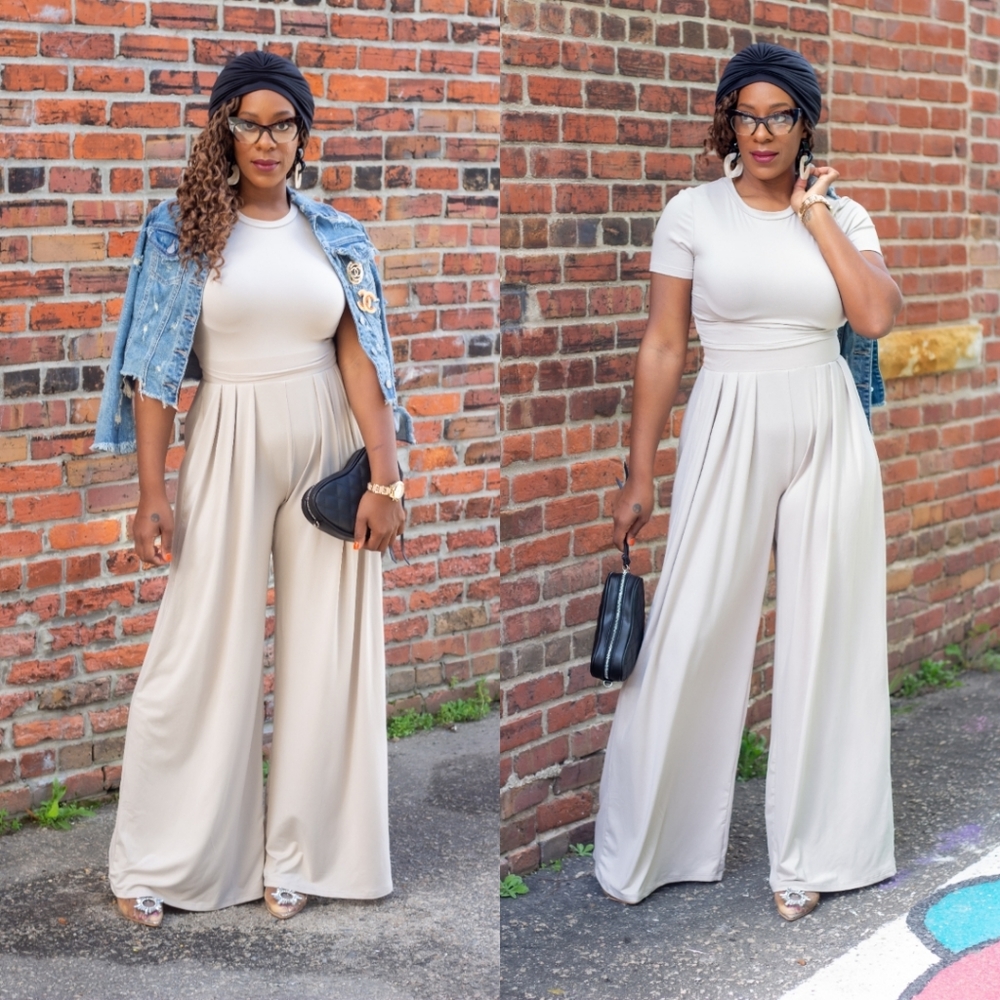 👖👖👖Wide Leg Pant Set Nude